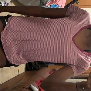 Maroon striped shirt